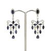 "Wholesaler Closing Down Must Be Sold" 14K Yellow Gold, Blue Sapphire and Diamond, Chandelier Style Earrings