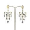 "Wholesaler Closing Down Must Be Sold" 14K Yellow Gold, Blue Sapphire and Diamond, Chandelier Style Earrings - 3