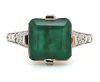 "Wholesaler Closing Down Must Be Sold" 14K Rose Gold, Emerald and Diamond, Vintage Style Ring
