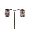 "Wholesaler Closing Down Must Be Sold" 14K Yellow Gold, Pink Sapphire and Diamond, Huggie Style Earrings - 2