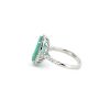 "Wholesaler Closing Down Must Be Sold" 14K White Gold, Emerald and Diamond, Halo Ring - 4