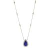 "Wholesaler Closing Down Must Be Sold" 14K Yellow Gold, 6.07ct Tanzanite and Diamond, Pear Shaped Halo Pendant Necklace - 2