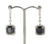 "Wholesaler Closing Down Must Be Sold" 14K Yellow Gold, Black Diamond, Halo Drop Earrings - 2