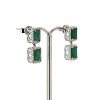 "Wholesaler Closing Down Must Be Sold" 14K White Gold, Emerald and Diamond, Double Drop Earrings - 3