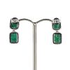 "Wholesaler Closing Down Must Be Sold" 14K White Gold, Emerald and Diamond, Double Drop Earrings - 4