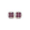 "Wholesaler Closing Down Must Be Sold" 14K White Gold, 0.80ct TSW Burmese Ruby and Diamond, Stud Earrings - 2