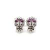 "Wholesaler Closing Down Must Be Sold" 14K White Gold, 0.80ct TSW Burmese Ruby and Diamond, Stud Earrings - 4