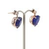 "Wholesaler Closing Down Must Be Sold" 14K Rose Gold, Tanzanite and Diamond, Heart Drop Stud Earrings - 3