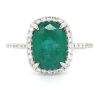 "Wholesaler Closing Down Must Be Sold" 14K White Gold, Emerald and Diamond, Halo Ring