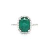 "Wholesaler Closing Down Must Be Sold" 14K White Gold, Emerald and Diamond, Halo Ring - 2