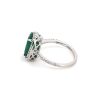 "Wholesaler Closing Down Must Be Sold" 14K White Gold, Emerald and Diamond, Halo Ring - 3