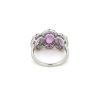 "Wholesaler Closing Down Must Be Sold" 14K White Gold, Pink Sapphire and Diamond, Halo Trilogy Ring - 3