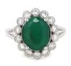 "Wholesaler Closing Down Must Be Sold" 14K White Gold, Emerald and Diamond, Scalloped Halo Ring