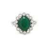 "Wholesaler Closing Down Must Be Sold" 14K White Gold, Emerald and Diamond, Scalloped Halo Ring - 2