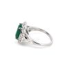 "Wholesaler Closing Down Must Be Sold" 14K White Gold, Emerald and Diamond, Scalloped Halo Ring - 3