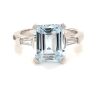 "Santorini" Aquamarine and Diamond Ring in 18K White Gold