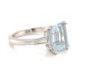 "Santorini" Aquamarine and Diamond Ring in 18K White Gold - 3