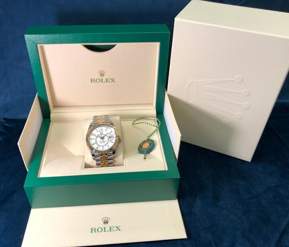 2022 ROLEX SKYDWELLER WHITE DIAL TWO TONE JUBILEE