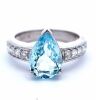 "retailer liquidation Brand New" Aquamarine and Diamond ring 18K - 2