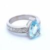 "retailer liquidation Brand New" Aquamarine and Diamond ring 18K - 4