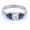 18K White gold Sapphire and Dimond Ring - 2