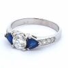 18K White gold Sapphire and Dimond Ring - 4