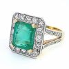 "Retailer Liquidation Brand New" 18k yellow gold emerald & Diamond Ring - 3