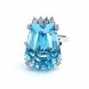 18K White Gold Aquamarine and Diamond Ring - 2