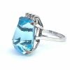 18K White Gold Aquamarine and Diamond Ring - 3