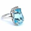 18K White Gold Aquamarine and Diamond Ring - 4