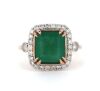 "Wholesaler Closing Down Must Be Sold" 14K Rose Gold, Emerald and Diamond, Halo Ring