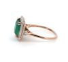 "Wholesaler Closing Down Must Be Sold" 14K Rose Gold, Emerald and Diamond, Halo Ring - 2