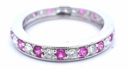 "Wholesaler Closing Down Must Be Sold" Retailer Liquidation Brand New 18k white Gold Diamond & Pink sapphire Ring