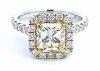 18k Gold Square Radiant Ring With VVS & VS Diamonds