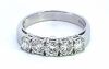 18k white gold White Gold Diamond Ring with 5 claw set diamonds