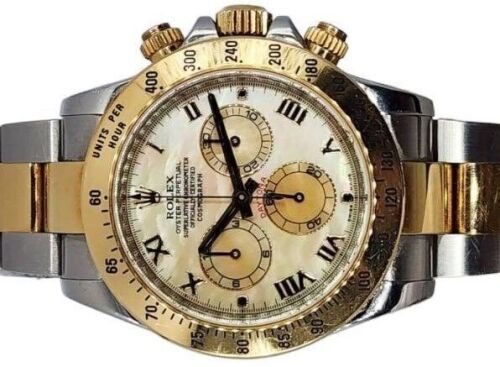 Rolex Daytona 40mm Two Tone Mother of Pearl Dial 2008 Box and Papers