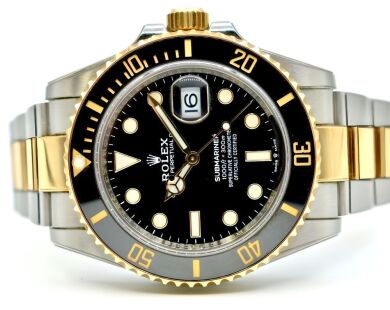 Rolex Submariner Date 18K Yellow Gold Two Tone Black Dial 41mm - 2021