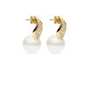 Pearl and Diamond Earrings 18ct Yellow Gold - Elizabeth - 2