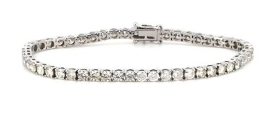 "Wholesaler Closing Down Must Be Sold" 14K White Gold, 7.07ct TDW Diamond, Tennis Bracelet