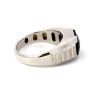 "WholesaBlack Onyx & Diamond Men's Ring 14KWhite Gold - 3