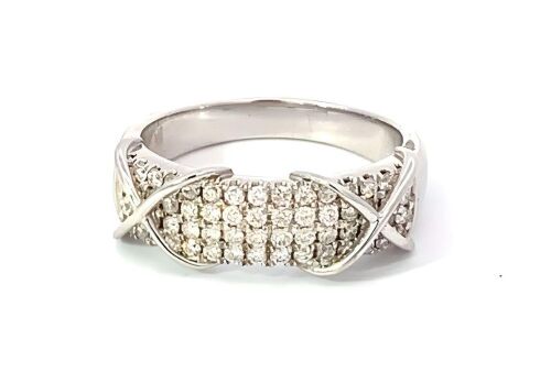 "Wholesaler Closing Down Must Be Sold" 18K White Gold and Diamond crossover ring