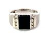 "Wholesaler Closing Down Must Be Sold" Black Onyx and Diamond Man's Ring in14K White Gold