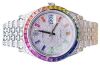 ROLEX FULLY ICED OUT RAINBOW DATEJUST41 JUBILEE #MK1266