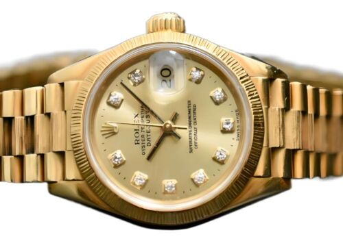 Rolex Ladies Datejust 26mm Yellow Gold Bark Finish - 1985