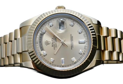 Rolex Day Date II 41mm Champagne Diamond Dial - 2014