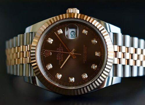 Rolex Datejust 41 Everose Gold Two Tone Chocolate Diamond 41mm - 2019