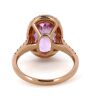 14K Rose Gold, Kunzite and Diamond, Vintage Style Halo Ring - 3