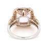 14K White Gold, Kunzite and Diamond, Halo Ring - 3