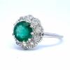 18K White Gold Emerald and Diamond Ring - 2