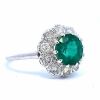 18K White Gold Emerald and Diamond Ring - 3